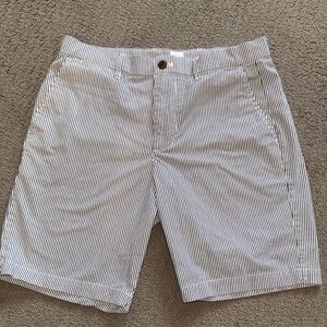 GAP Men's Pinstriped Shorts - Navy Blue & White - Size 32 Waist 10” Inch Inseam